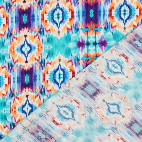 Viskose - Ikat - aqua