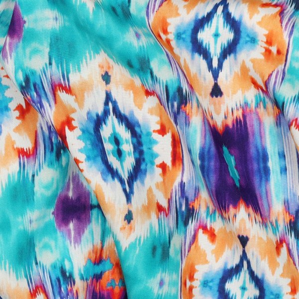 Viskose - Ikat - aqua