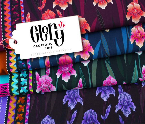 RESTSTÜCK 2,10m !!! - Bio Jersey - Glorious Iris - Col. 01 bordeaux - Glory - Hamburger Liebe - Albstoffe