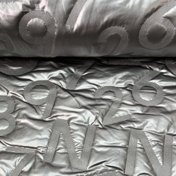 RESTSTÜCK 0,80m !!! - Jackenstepper - Alphabet - silver grey