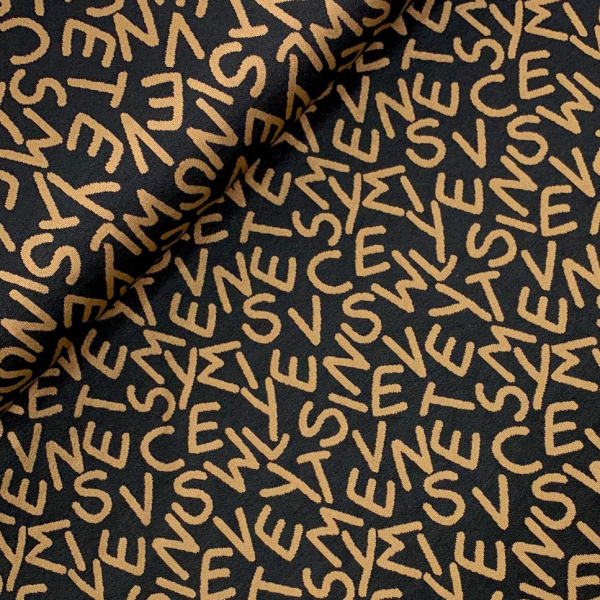 RESTSTÜCK 1,70m !!! - Viskose Jacquard Jersey - Freddy Letters - caramel black