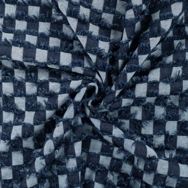 Jeansstoff - Fancy Check - denim