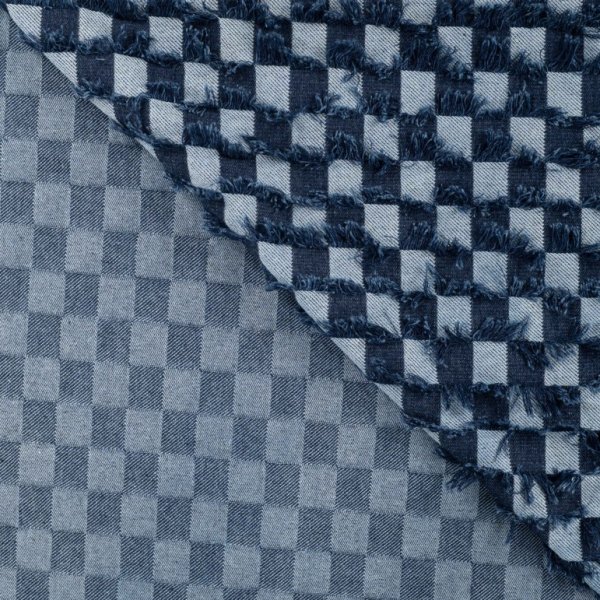 Jeansstoff - Fancy Check - denim