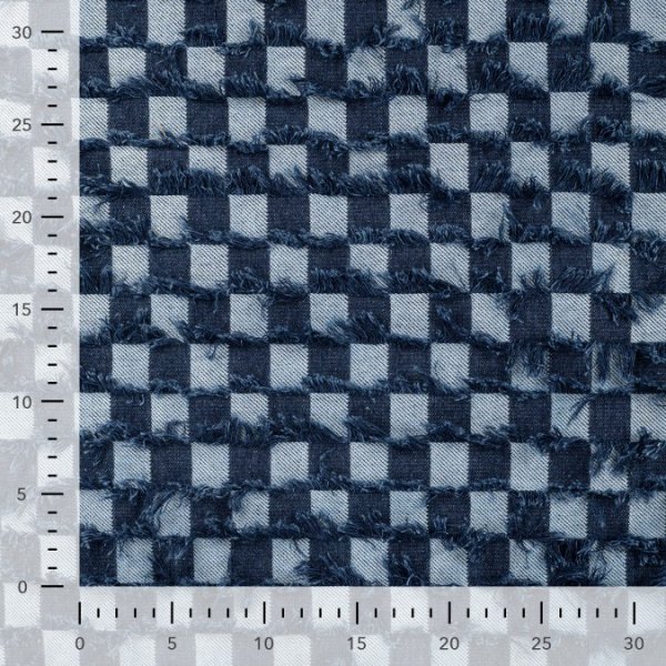 Jeansstoff - Fancy Check - denim