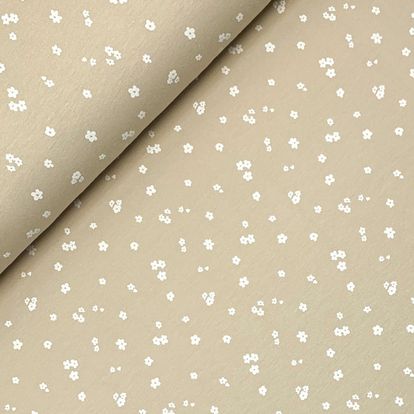 RESTSTÜCK 1,50m !!! - Jersey - Flowers - Amalia - beige