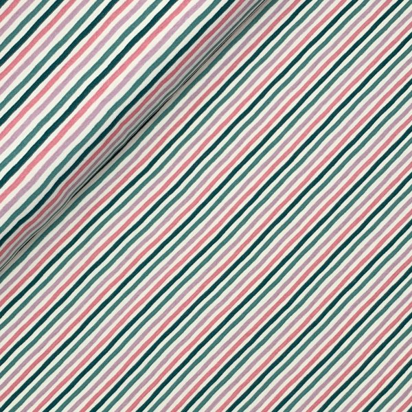 Jersey - Multicolor Stripes - grün/flieder/rosa