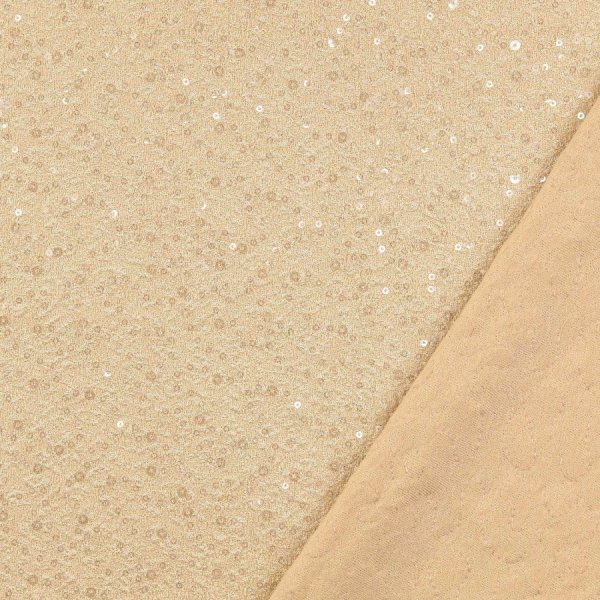 Pailetten Jersey - Golden Glow - creme