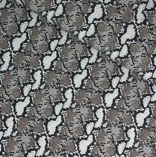 RESTSTÜCK 1,10m !!! - Jersey - Schlangenprint - schwarz/grau/taupe
