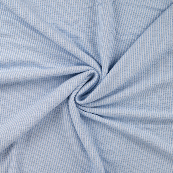 RESTSTÜCK 0,80m !!! - Jersey Seersucker - Stripes - baby blue