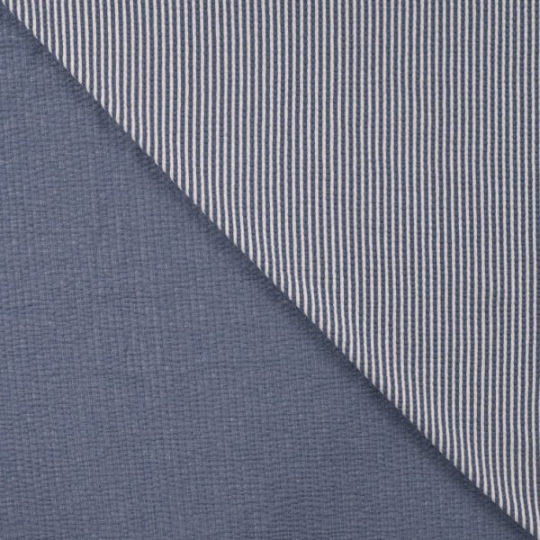 Jersey Seersucker - Stripes - denim