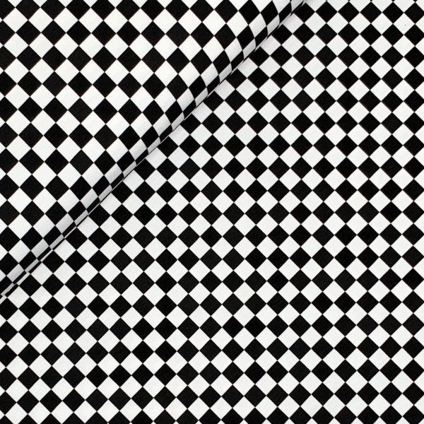 RESTSTÜCK 0,90m !!! - Jersey - Small Squares - black/white