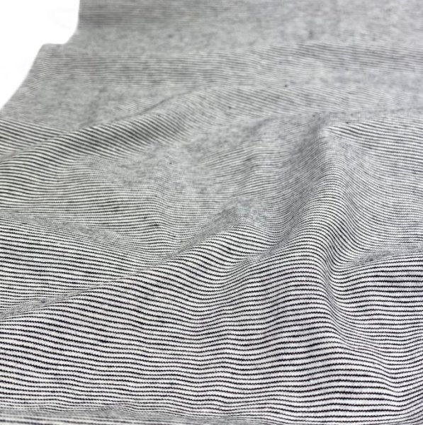 Jersey - Streifen - weiß/schwarz meliert - 2/1 mm
