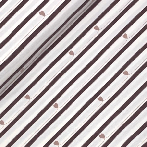 RESTSTÜCK 0,40m !!! - Jersey - Stripes and Hearts - mauve