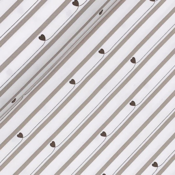 Jersey - Stripes and Hearts - sand