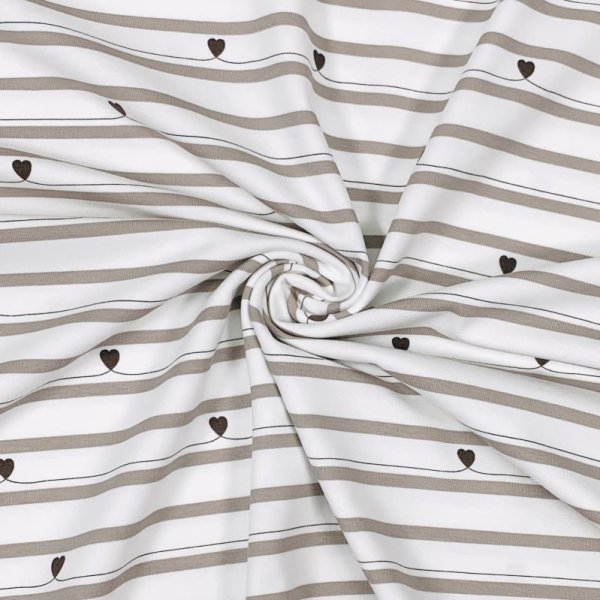Jersey - Stripes and Hearts - sand