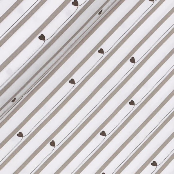 RESTSTÜCK 0,60m !!! - Jersey - Stripes and Hearts - sand