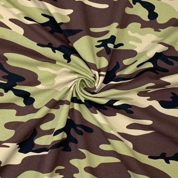 Jersey - Vera - Camouflage grün  - Swafing