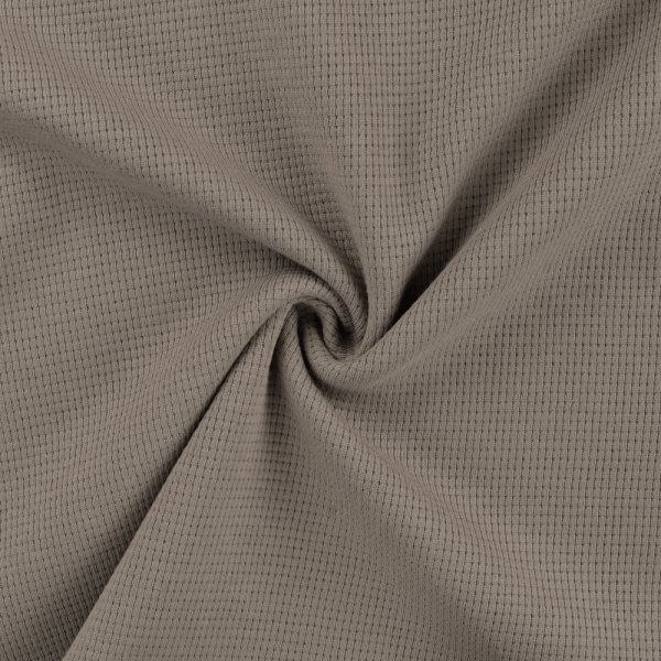 Strickjersey - Mini Waffel - taupe