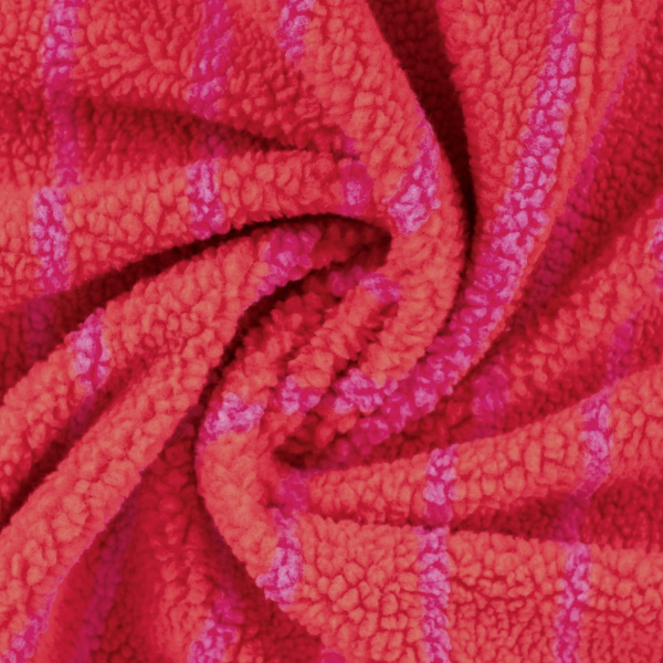 Teddy Plüsch - Lulu Stripes - rot/rosa