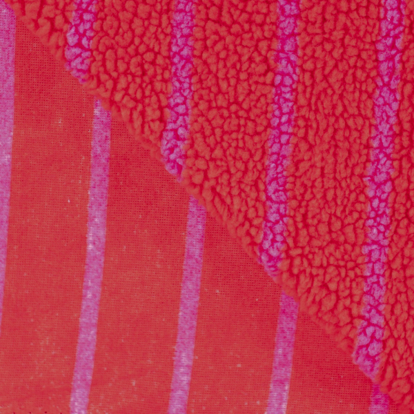 Teddy Plüsch - Lulu Stripes - rot/rosa