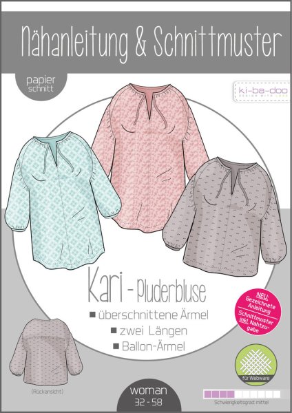 Papierschnittmuster - Kari Pluderbluse - Damen - Kibadoo