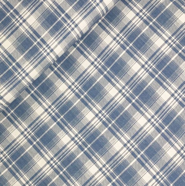 B-Ware !!! - Baumwolle - Denim Check - Schottenkaro - light blue