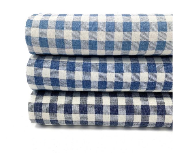 RESTSTÜCK 0,90m !!! - Baumwolle - Denim Check - Karo - klein - dark blue