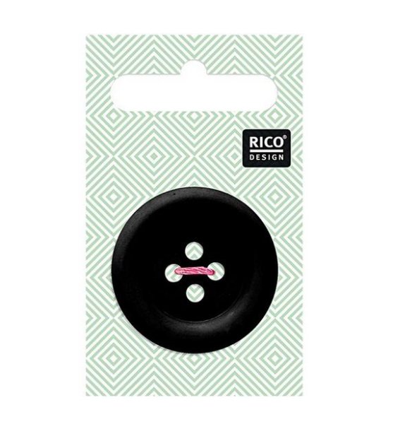 Knopf - 34 mm - schwarz matt - Rico Design