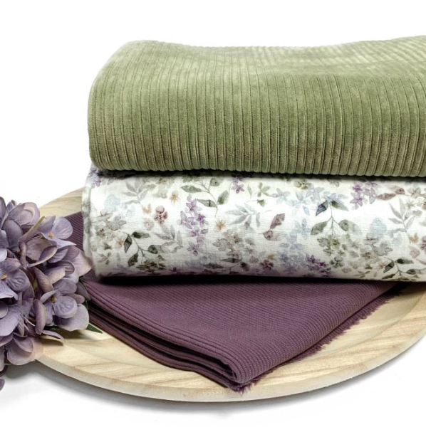 RESTSTÜCK 1,00m !!! - Musselin - Flowers - lilac/grey