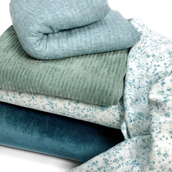 RESTSTÜCK 0,90m !!! - Musselin - Small Stains - dusty blue