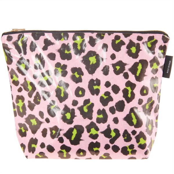 Kosmetiktasche - Acid Leo - rosa/neongrün - 28x21x9cm