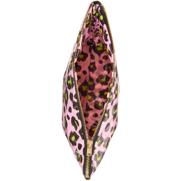 Kosmetiktasche - Acid Leo - rosa/neongrün - 28x21x9cm