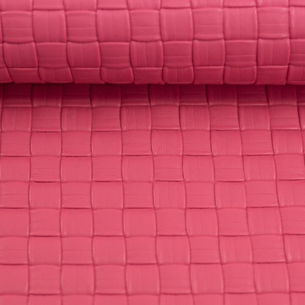 Kunstleder - Venus - Flechtoptik - pink - Swafing