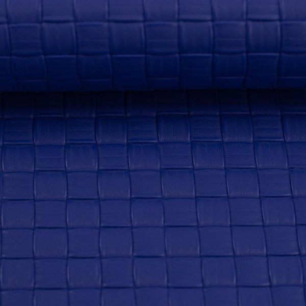Kunstleder - Venus - Flechtoptik - royalblau - Swafing