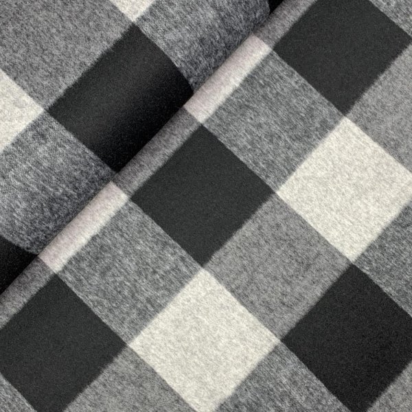Leichter Mantelstoff - Fathia Check - black/grey