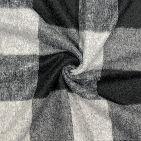 Leichter Mantelstoff - Fathia Check - black/grey