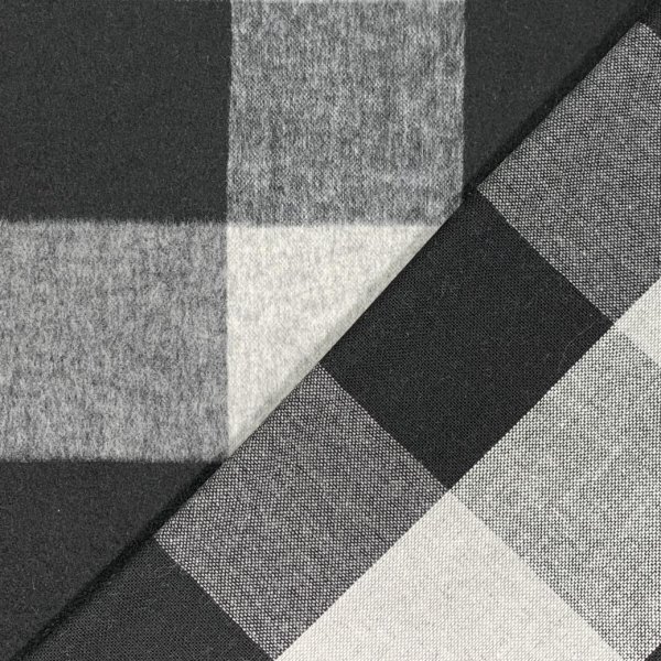 Leichter Mantelstoff - Fathia Check - black/grey