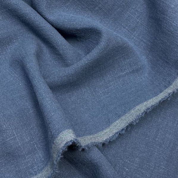 RESTSTÜCK 0,70m !!! - Leinen - stonewashed - dark jeans