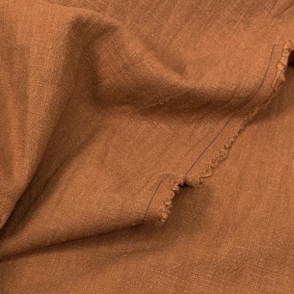 RESTSTÜCK 0,90m !!! - Leinen - stonewashed - gold brown