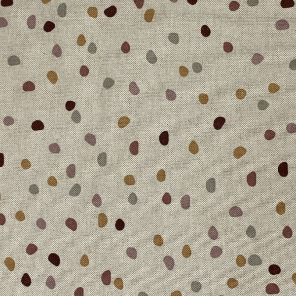 Canvas Leinenlook - Punkte - beige
