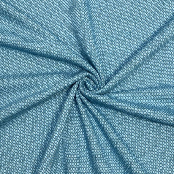 RESTSTÜCK 1,70m !!! - Jacquard Jersey - Leroy Waben - naturweiß/blau - Swafing