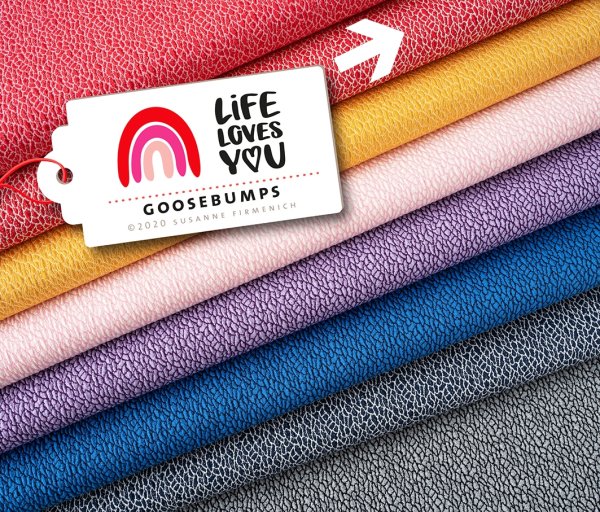 RESTSTÜCK 80cm !!! - Bio Jacquard Jersey - Goosebumps - flamme/meringa - A63/A17 - Life Loves You - Hamburger Liebe - Albstoffe