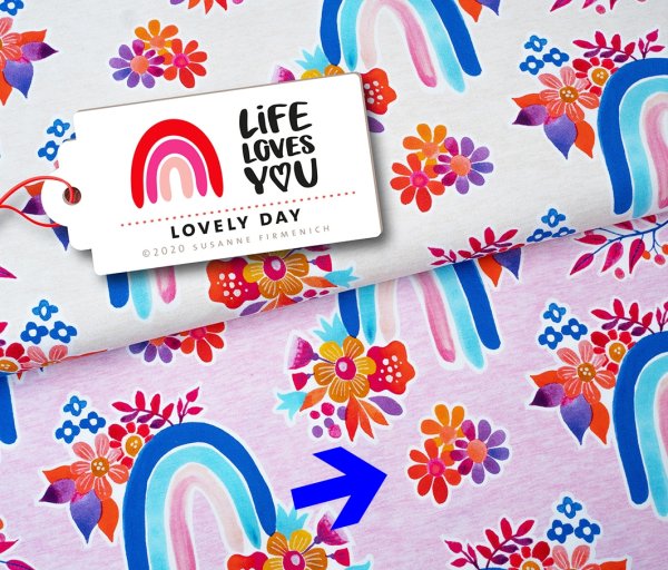 Bio Jersey - Lovely Day - Col.2 - rosa - Life Loves You - Hamburger Liebe - Albstoffe