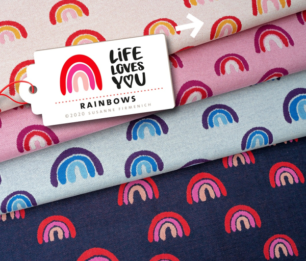 Bio Jacquard - Rainbows - Col. 01 - Life Loves You - Hamburger Liebe - Albstoffe
