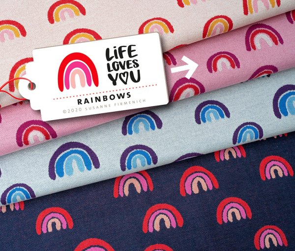 Bio Jacquard - Rainbows - rosa - Col. 02 - Life Loves You - Hamburger Liebe - Albstoffe