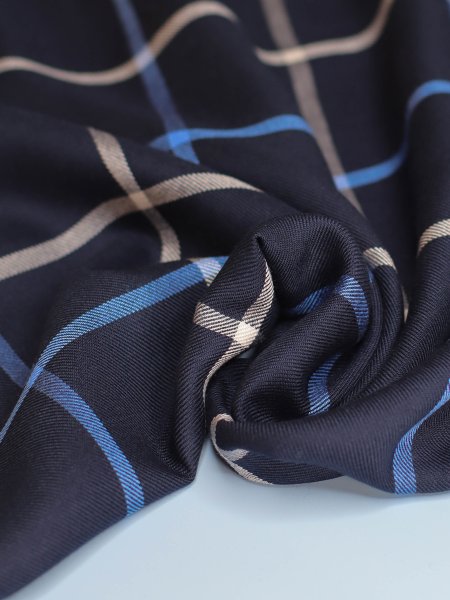 Viskose mit Livaeco™ Fasern - Tino Grid - dark navy - meetMilk