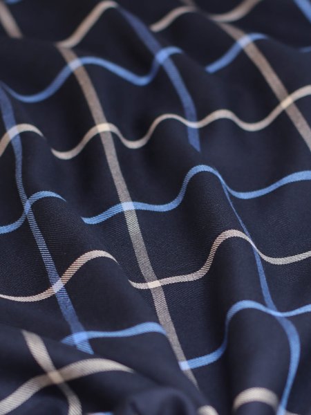 Viskose mit Livaeco™ Fasern - Tino Grid - dark navy - meetMilk