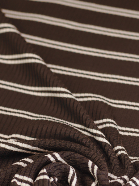 Derby Slim Stripe Jersey mit TENCEL™Modal - mocha - MeetMilk