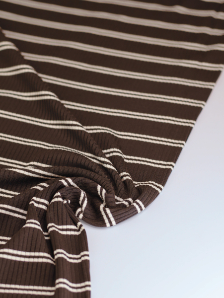 Derby Slim Stripe Jersey mit TENCEL™Modal - mocha - MeetMilk