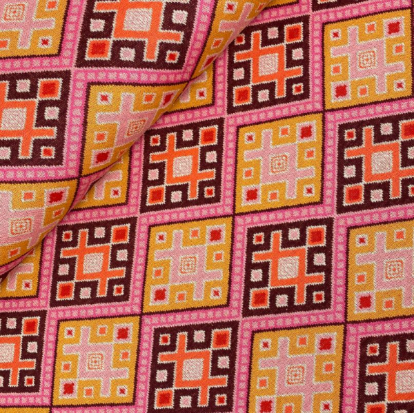 Bio Jacquard - Magic Carpet - Col. 01 - curry/bordeaux - Orient Oxident - Hamburger Liebe - Albstoffe
